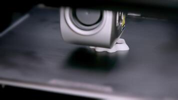 Close-Up of Modern 3D Printer Creating White Object in Sleek Tech Environment video