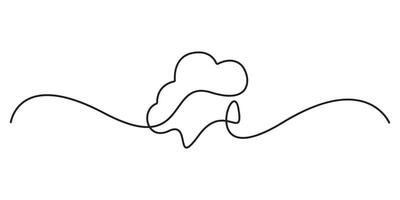 Chef hat continuous one line drawing graphic illustration vector