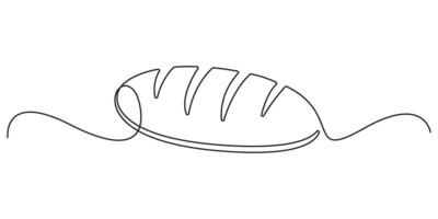 Croissant bread for dessert outline one line drawing illustration. Continuous one line drawing of bread, Single line art Croissant icon badge bakery, Graphic illustration vector