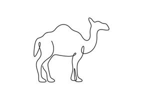 Simple camel continuous single line art graphic illustration vector