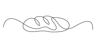 Continuous single line drawing of bread. Thin black line art white background graphic illustration vector