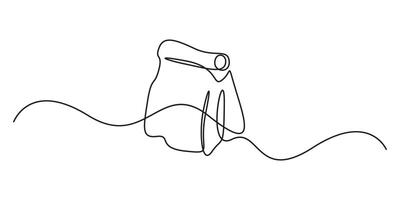 Continuous single line drawing of a shopping bag in minimalist linear style, simple black sketch of paper package on white background graphic illustration vector