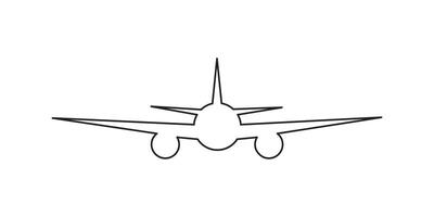 One continuous line drawing of Airplane graphic illustration vector