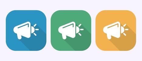 Megaphone icon design, Loudspeaker icon in shadow button design vector
