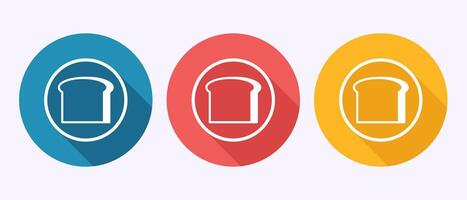 Bread icon design illustration, bakery symbol in shadow button design vector