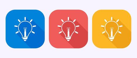 Electric light bulb icon design illustration, Creative idea icon symbol in shadow button design vector