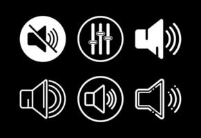 Volume icons set design, Sound icon for apps and websites white on black background vector
