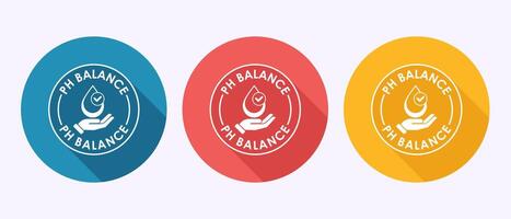 PH balance icon design illustration. Neutral PH balance sign, Free acidity concept in shadow button design vector