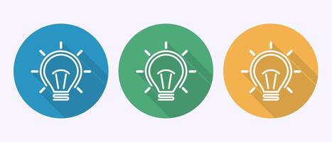 Electric light bulb icon, Creative idea icon sign symbol in shadow button design vector