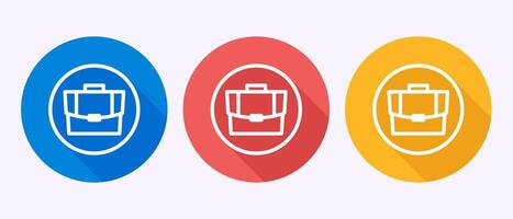 Briefcase icon design, Bag icon sign for apps and websites in shadow vector