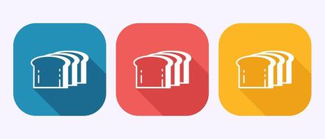 Bread icon illustration, bakery sign in shadow button design vector