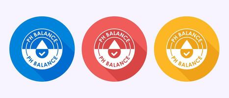 PH balance icon. Neutral PH balance icon sign, Free acidity concept in shadow button design vector