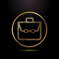 Briefcase icon design, bag icon for apps and websites in gold color style vector