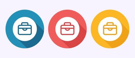 Briefcase icon illustration, Bag icon sign for apps and websites in shadow vector