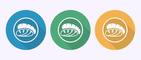 Bread icon design , bakery sign symbol in shadow button design vector