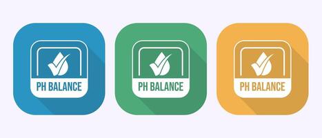 PH balance icon design. Neutral PH balance sign, Free acidity concept in shadow button design vector
