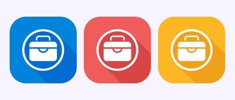 Briefcase icon design illustration, Bag icon sign for apps and websites in shadow vector