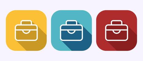 Briefcase icon illustration, Bag icon for apps and websites in shadow vector
