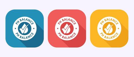 PH balance icon design. Neutral PH balance icon, Free acidity concept in shadow button design vector