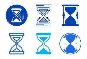 Sand clock icons set design. Hourglass symbol, Time measuring sign vector