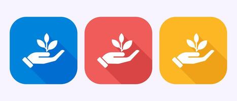 Plant icon design, Sprout icon sign in shadow button design vector