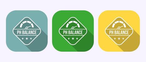 PH balance icon illustration. Neutral PH balance icon, Free acidity concept in shadow button design vector