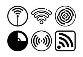 Wifi icons set design, internet connection symbol, wireless and wifi sign black on white background vector