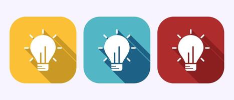 Electric light bulb icon design illustration, Creative idea icon sign in shadow button design vector