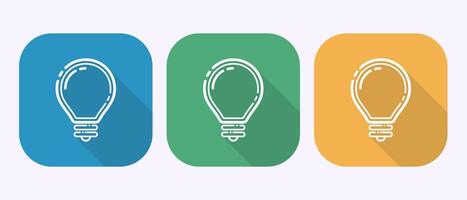 Electric light bulb icon design, Creative idea icon sign symbol in shadow button design vector
