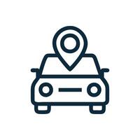 Car with location pin Icon vector