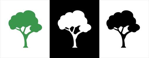 Tree Silhouettes Set, Minimalist Icons vector