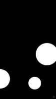 white circles that appear and disappear without covering the black background video