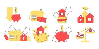 Real estate investment graphics and icons vector