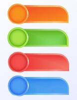 Glossy Rounded Rectangle Buttons and Banners Set. UI Elements vector