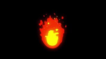Animated Fire Flame Effect with Orange and Yellow Hues on Black Background Intense Heat Energy and Power For Use As Dynamic Element video