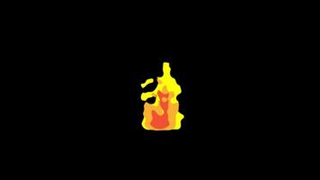Animated Fire Flame with Yellow and Red Colors on Black Background a Symbol of Heat and Energy with Bright Sparks video