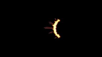 Golden Arc of Firelight Glowing Brightly Against a Black Background Animated Graphic Element Perfect for Adding Magic and Energy To Designs video