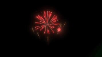 Golden Firework Display Bursts Against a Dark Sky Creating A Dazzling Nighttime Spectacle with Bright Sparks. seamless looping animation background video