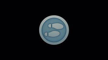 Animated Footsteps Icon Loop - Fitness Tracker and Journey Symbol video