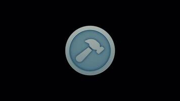 Animated Hammer Tool Loop - Repair and Building Icon for Apps video