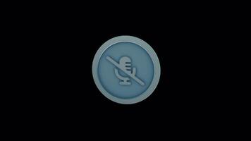 Mute Microphone Icon Loop - Slashed Mic Animation for Streaming and Apps video