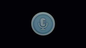 Microphone Icon Seamless Loop - Podcast and Voice Recording Animation video