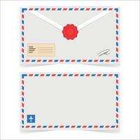 Vintage Airmail Envelope with Wax Seal and Address Fields vector