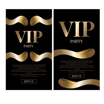 VIP Gold Invitation Card Design