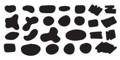 Set of brush strokes, various shapes. Collection of hand drawn different graphic elements. EPS 10. vector