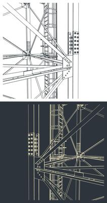 Self-supporting tower support close up