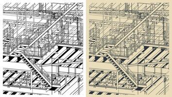 Metal structures offshore platform close-up vector