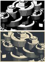 Gear mechanism close up vector