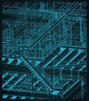 Metal structures offshore platform close up vector