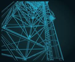 Self-supporting tower close up illustration vector